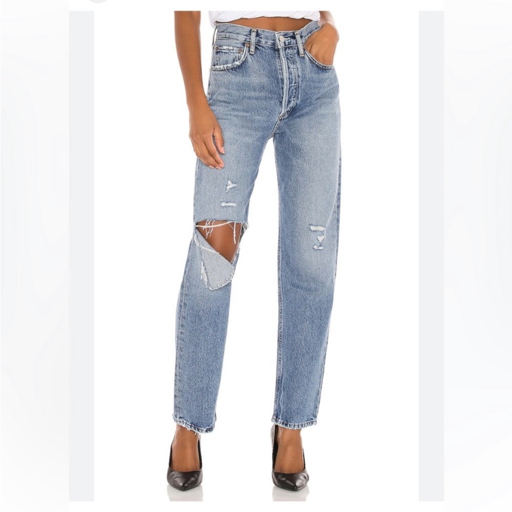 Agolde 90s Pinch Waist Straight Leg Jeans Line Up Blue 25